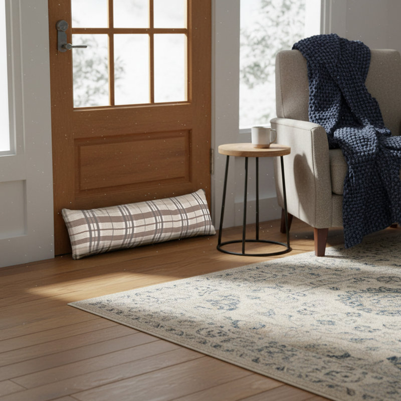 Classic Check Draught Excluder, Cream