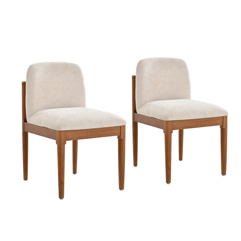 Chaise de salle à manger moderne, chaise de cuisine avec dossier en corde tissée et pieds en bois massif, chaises de salle à manger pour bar / restaurant et salle à manger, ensemble de 2, noyer