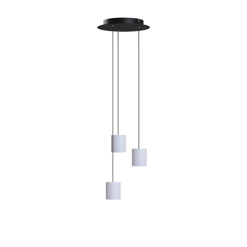 Luminaire suspendu cylindrique à 3 lumières DEL Andromedae, Blanc