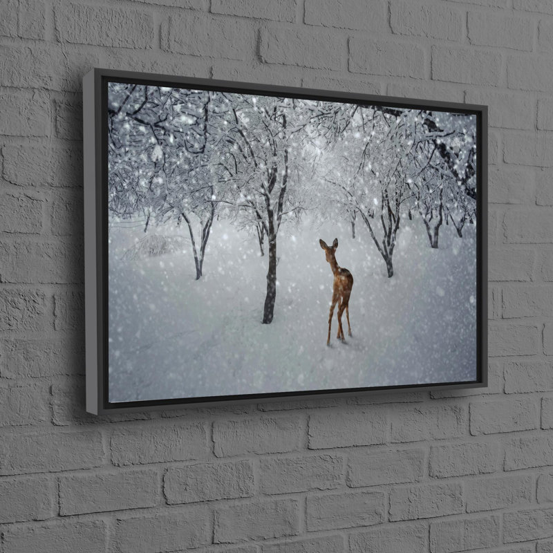 1 Piece Wall Art on Canvas, 25 cm H x 35 cm W, Black Floater Framed