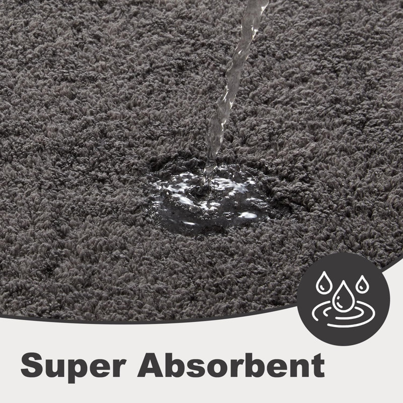 Tapis de salle de bain, tapis de bain long ultra doux, tapis de salle de bain ultra-absorbant à séchage rapide 24 x 72, gris foncé 24 po x 72 po