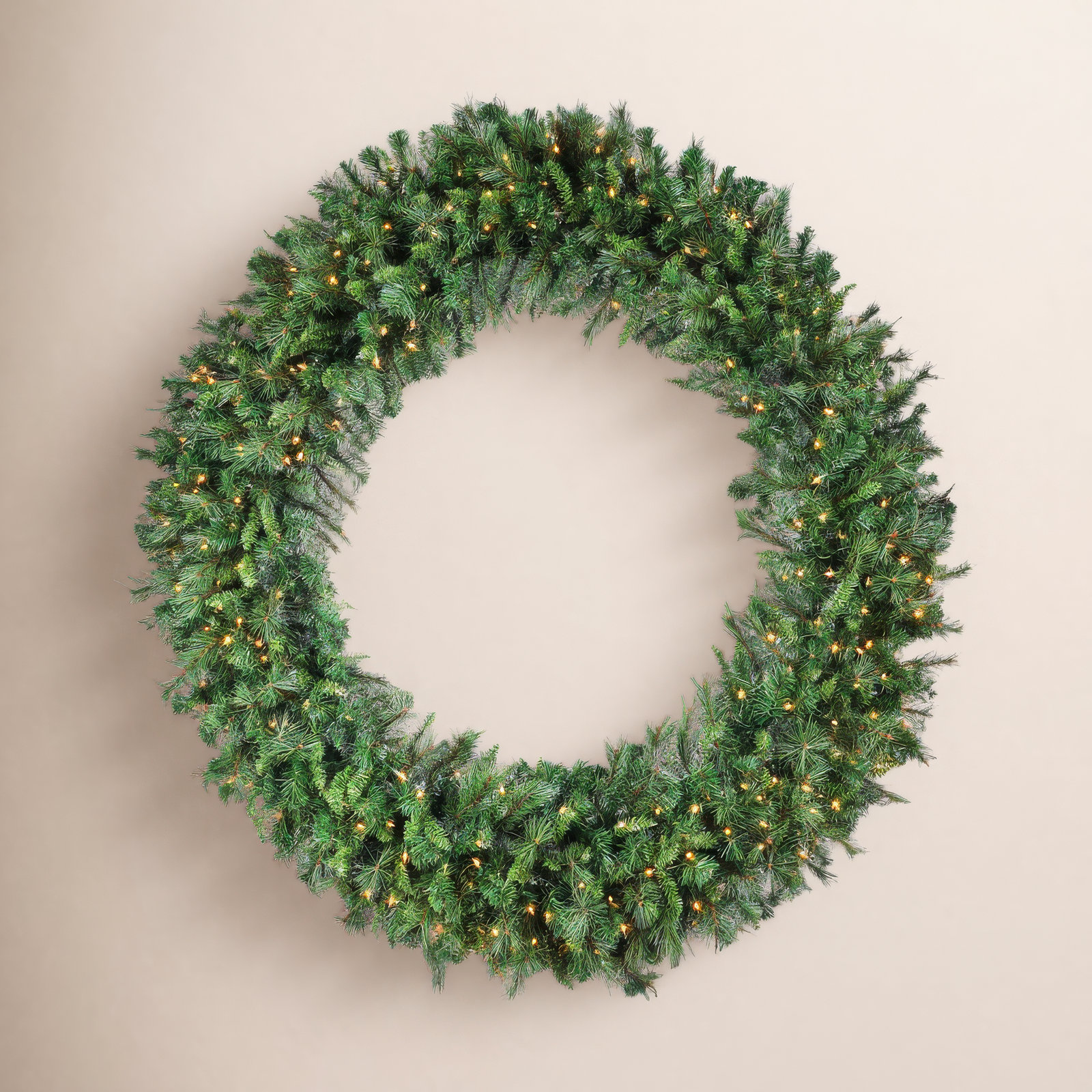 Pvc Greenery Pre-Lit Wreath, 72" W x 72" H x 9" D