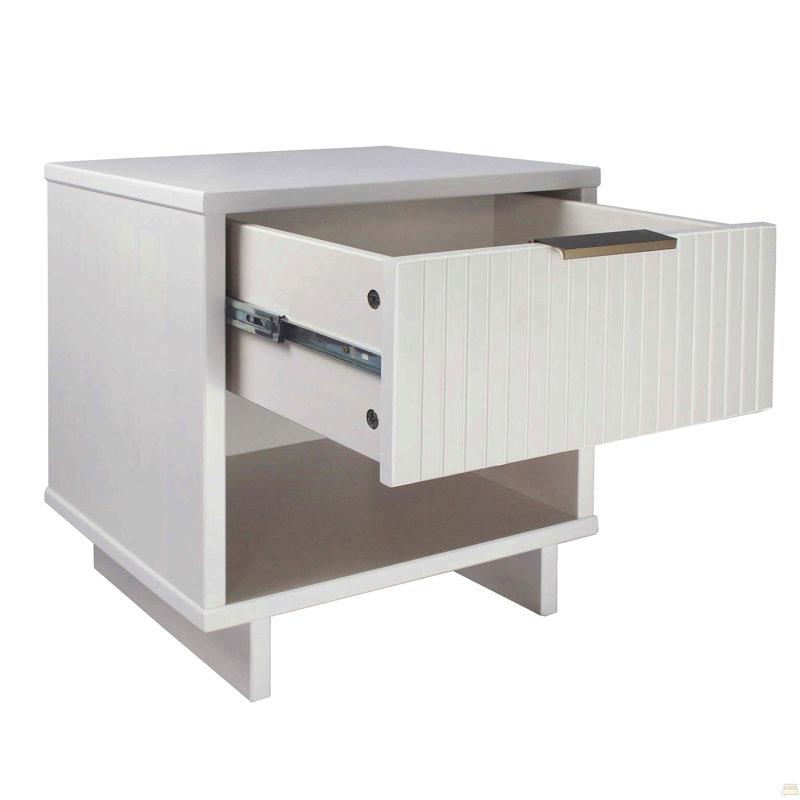 Table de chevet 18 po (1 tiroir), Blanc