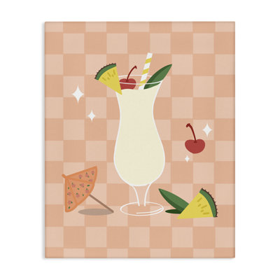 Art mural sur toile à carreaux Pina Colada par Anna Quach