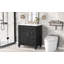 Meuble-lavabo autoportant de 76 cm avec lavabo, tiroir rabattable, 3 tiroirs et armoire de rangement, noir-1436905467-1436905470