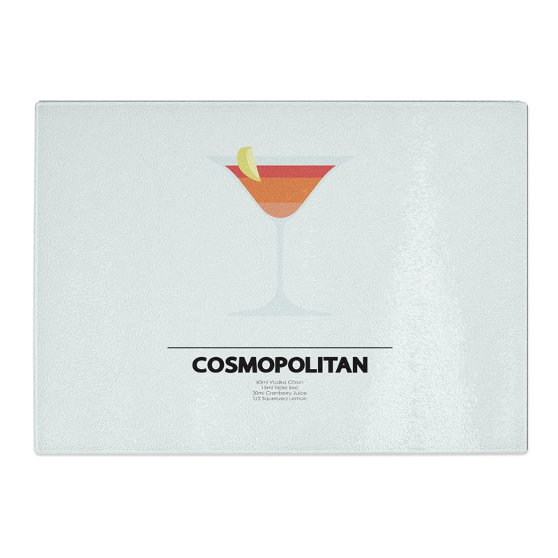 Cosmopolitan Cocktail Chopping Board, 0.4cm H x 20cm W x 28.5cm L
