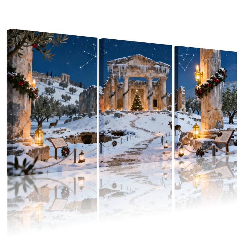 Ensemble de 3 impressions sur toile, décorations de Noël, H 18 po x l 36 po