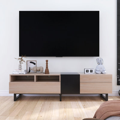 19.7" Tall Tv Stand With Drawers And Open Storage For Tv Up To 80" by Latitude Run