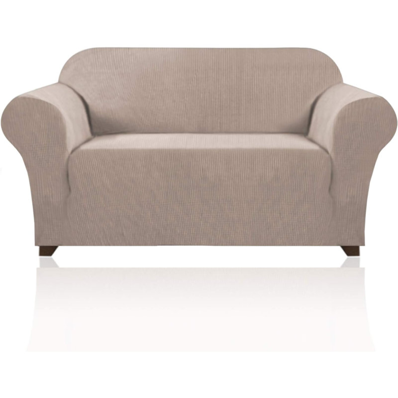 Sofa Slipcover, Beige Polyester Blend, 2" H x 12" W x 15" D