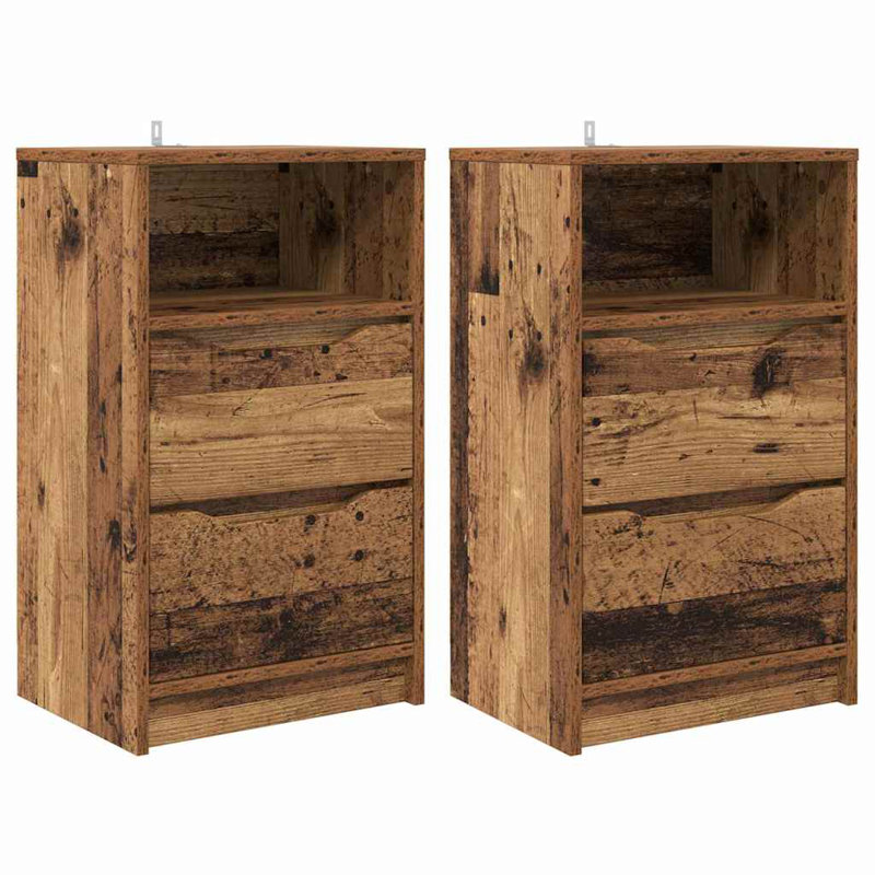40cm W Manufactured Wood Bedside Table, Old Wood