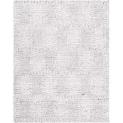 Maine Hand Knotted Wool Geometric Area Rug in Cream