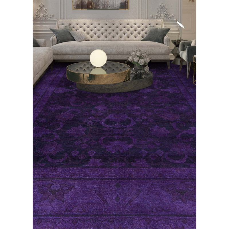 Wool Oriental Area Rug in Purple