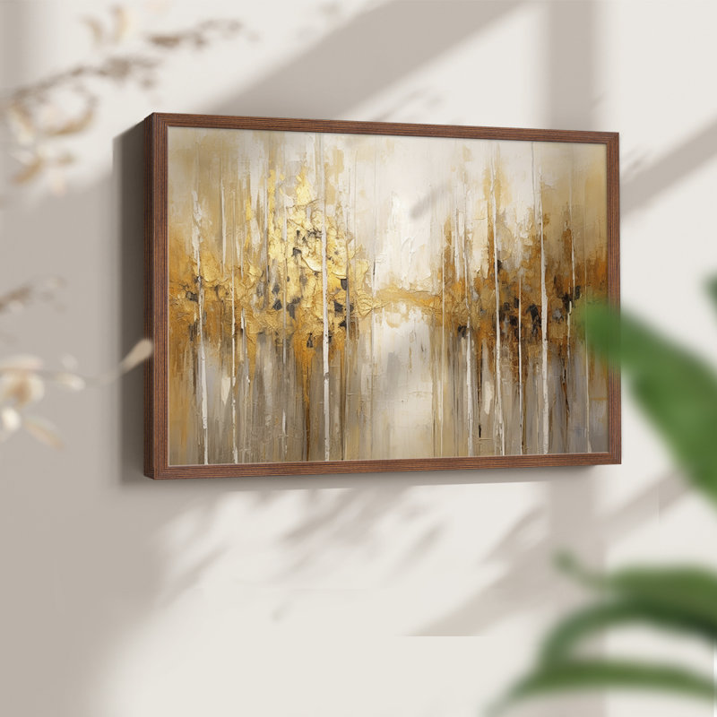 Abstrait, série Cxxv, reproduction encadrée, Noyer, H 11 po x l 14 po