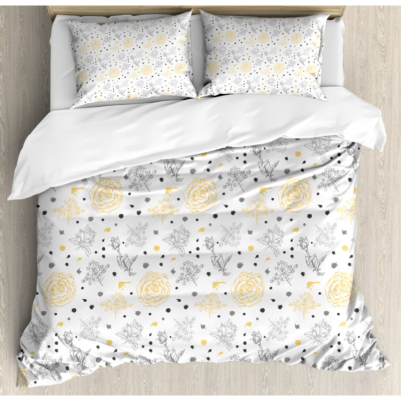 Traditional Polyester Floral Duvet Cover, King