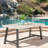 Grey Sandblast Finish Wood Outdoor Dining Table With Black Rustic Frame, Metal Construction, 29.5 Inches Tall, 70 Wide, 34.28 Deep Slat Design, High - Quality Wood, In Height, Width, Depth
