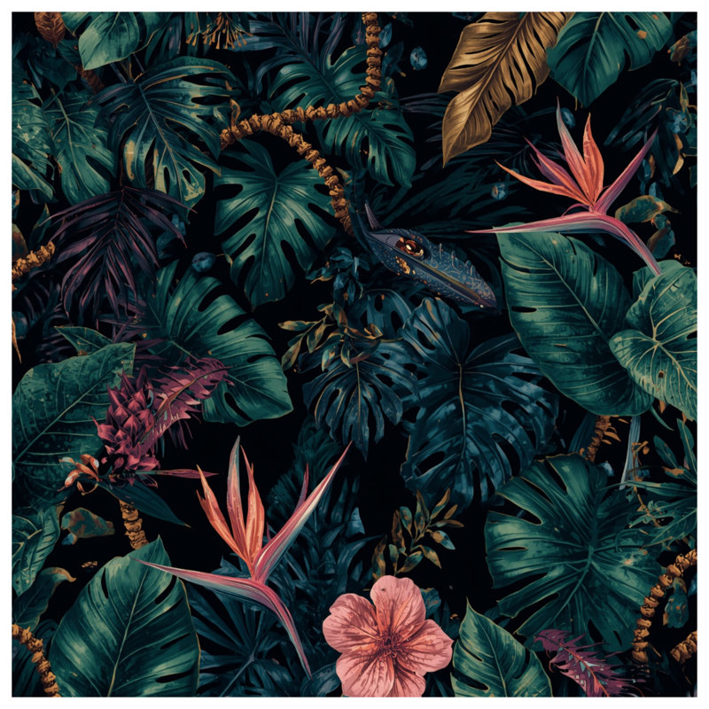 Tropical Jungle Leaves Comforter, Queen