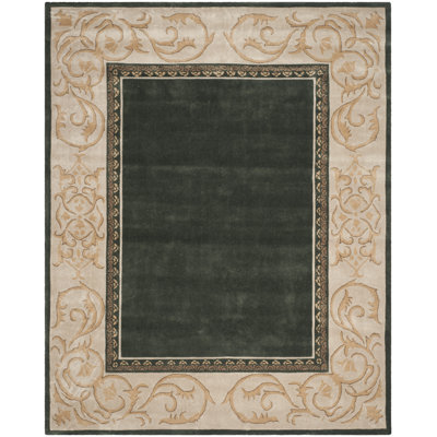 Tapis ardoise / ivoire crocheté à la main Pelagios
