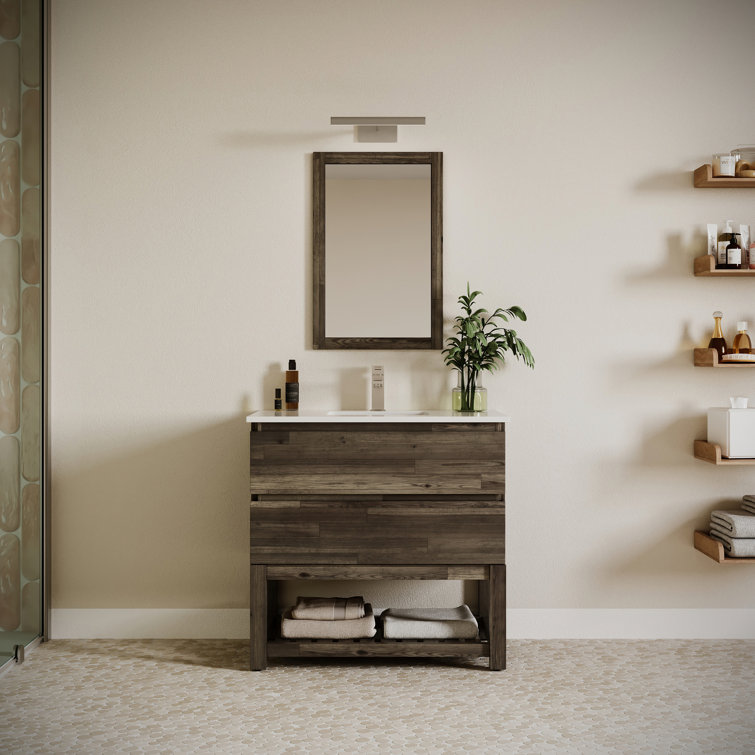 Fresca Formosa 36" Freestanding Open Bottom Single Sink Bathroom Vanity with Top and Sink - Faucet Not Included