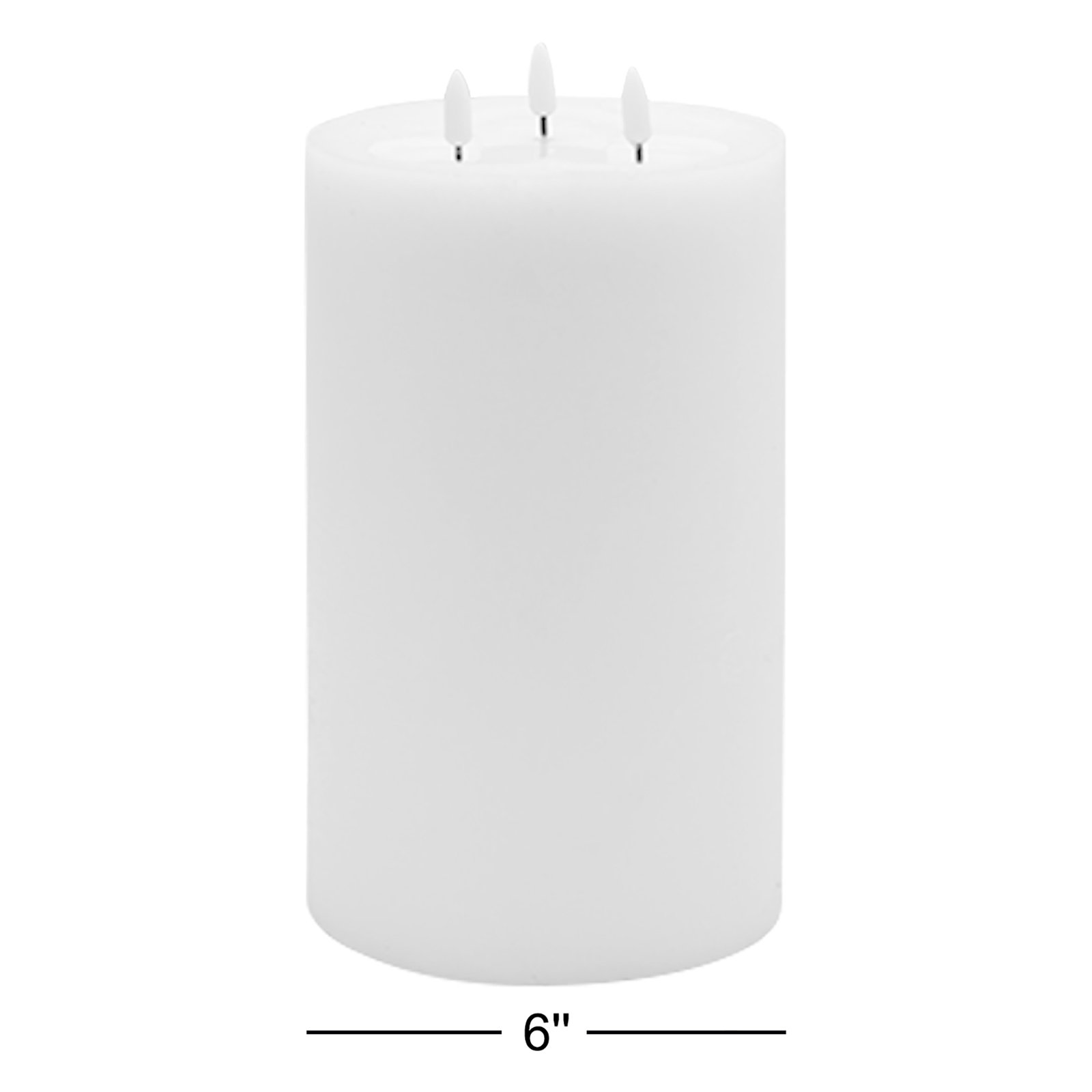 3 Wick Large Flameless Candle, White