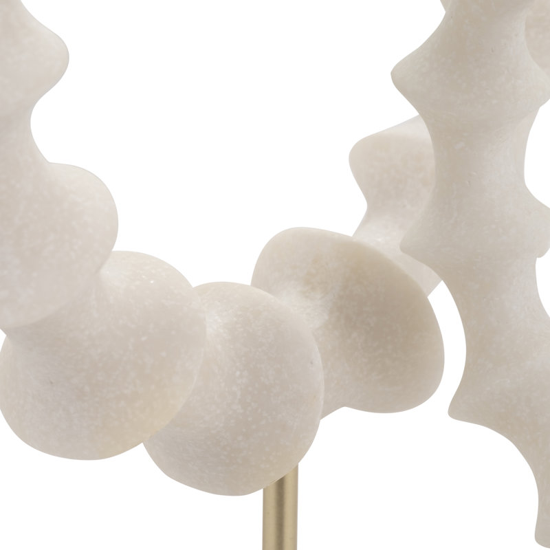Dimetra Set of 2 PREVISE Statuary in White, Iron and Crystal 15 and 18" Resin Decorative Objects