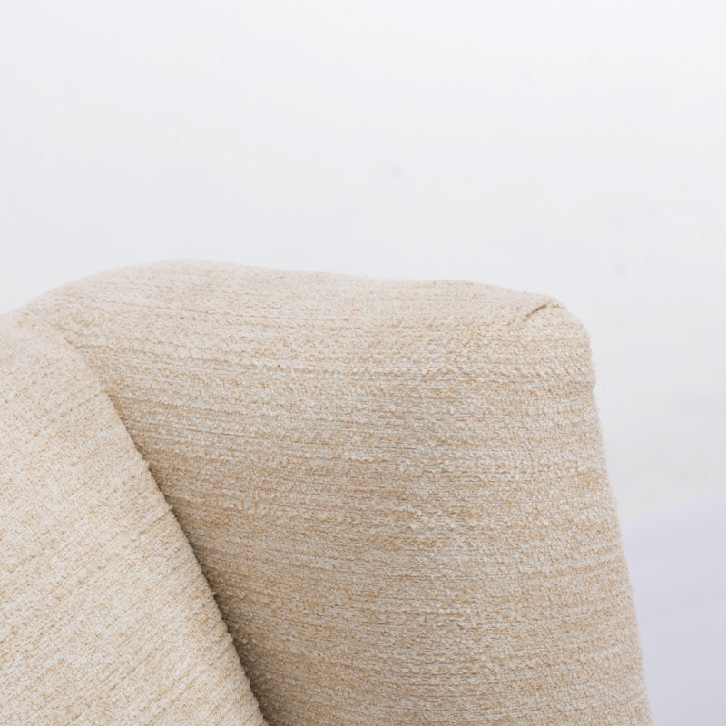 Serelda Transitional Beige Chenille Wingback Swivel Recliner