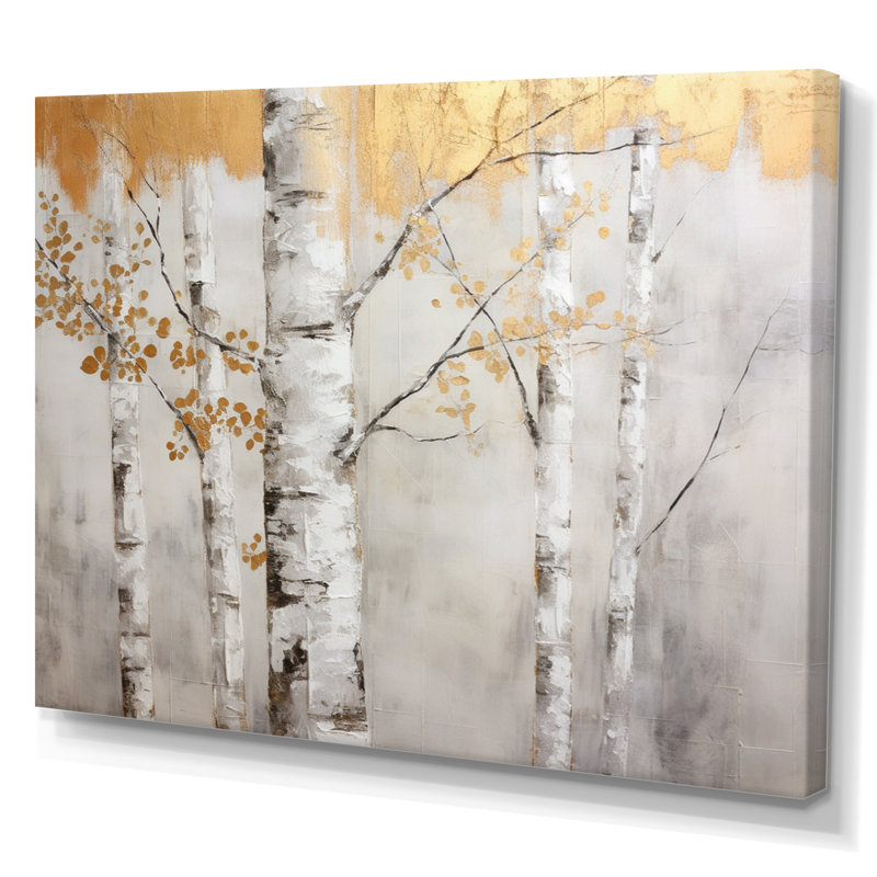 Arbre monochromes murmures de gris II sur toile, H 16 po x l 32 po x P 1 po