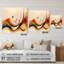 «Burnt Orange Waves Abstract V» - Art mural abstrait en verre minimaliste-1828347216