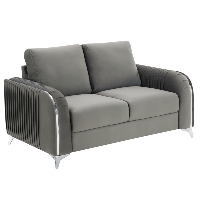 Causeuse en velours gris