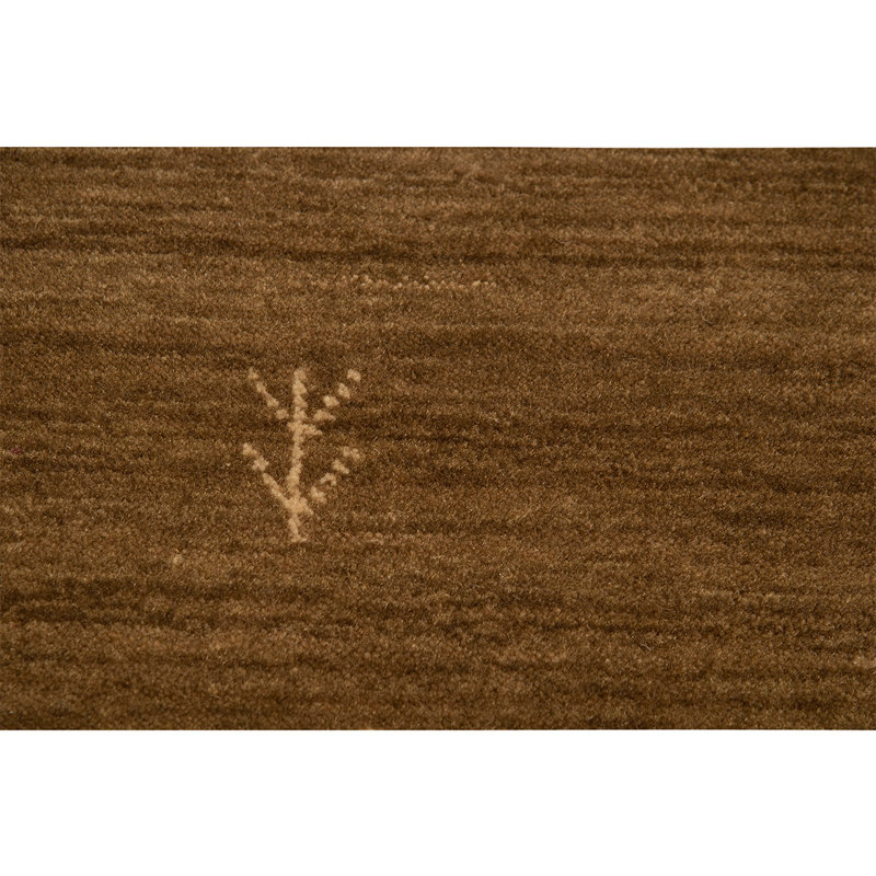 Tapis beige / brun en laine noué à la main