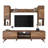Modern Walnut TV Unit with Wall Cabinet & Shelves, 70.9 x 19.1 x 13.8 inches | 100% Melamine Coated Particle Board, Thickness: 0.7 inches | Stylish Storage Solution for Living Room, Easy Wall Mount, Elegant Design-1255108381