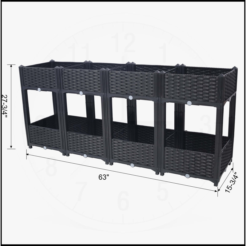 Jardinière surélevée pour jardinière - jardinière surélevée, Noir