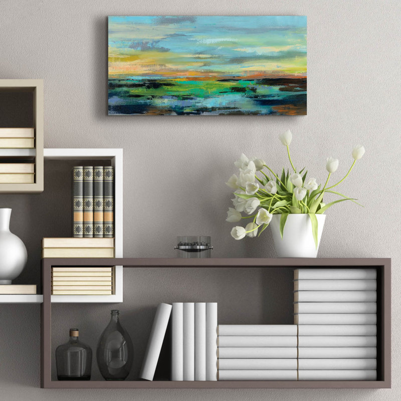 Ivy Bronx «Delmar Sunset I» par Silvia Vassileva, art mural en verre acrylique, 48 po x 24 po, H 12 po x l 24 po