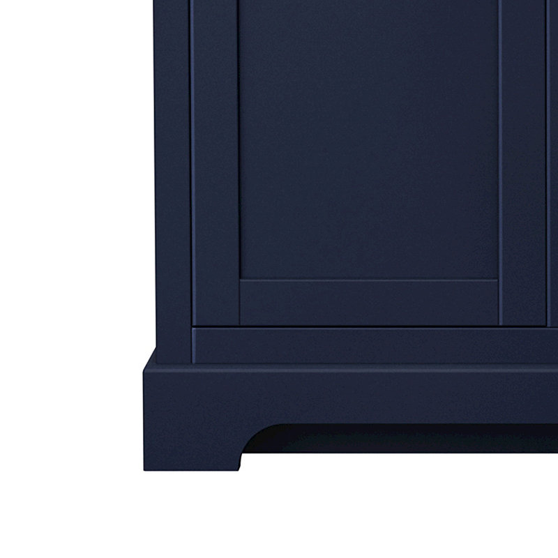 Base de meuble-lavabo double 47,25 po Avery seulement, Bleu foncé / chrome poli
