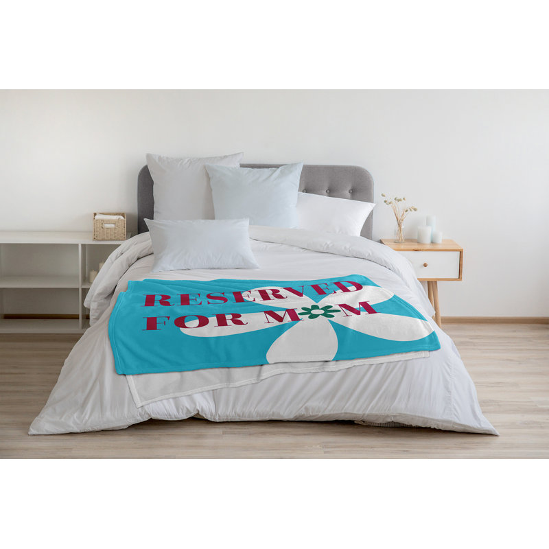 Jeté réservé pour maman avec fleurs 60 po x 80 po, Turquoise