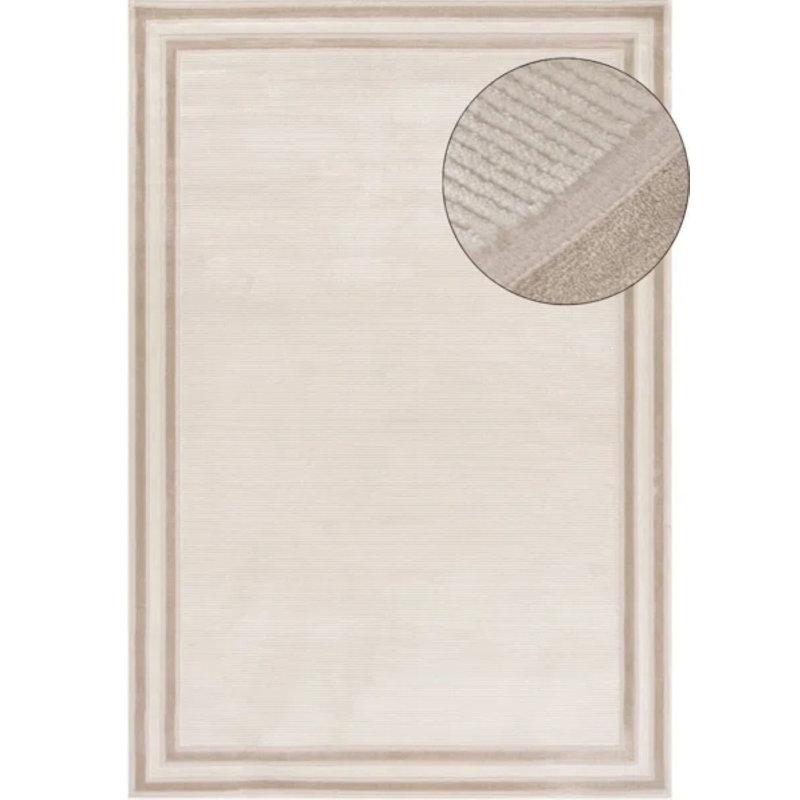 Carmel Modern Bordered Cream/Beige Area Rug, Rectangle 200 x 290 cm