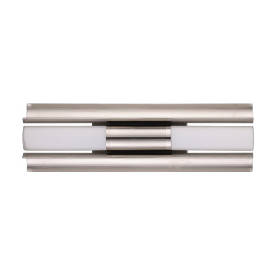 Weimar 18-inch 2-light Brushed Nickel 5CCT LED Vanity Light with Etched Opal Glass Shades