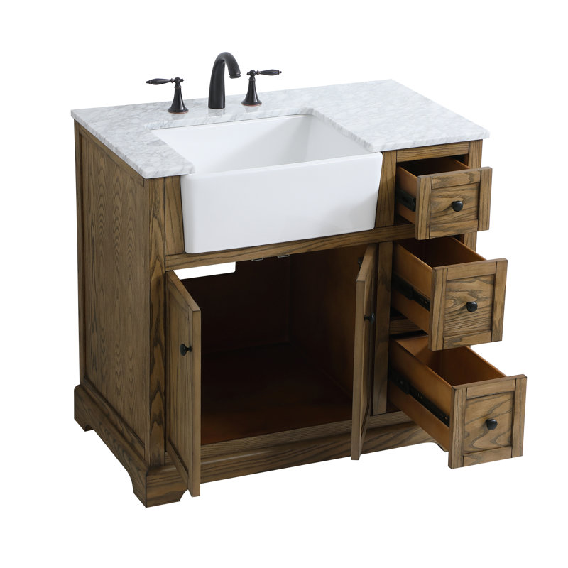 Ensemble de meuble-lavabo simple 36 po Pardue, Bois flottant