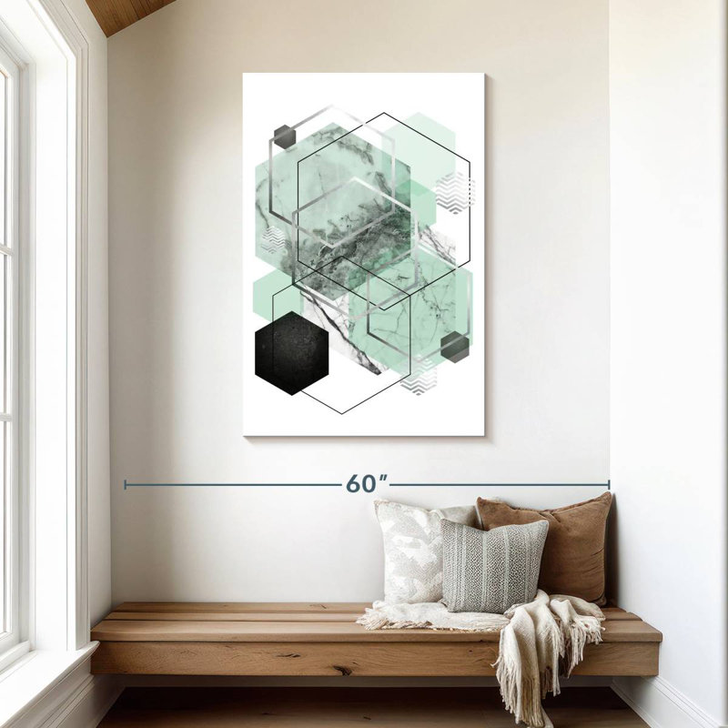 Avery Mint Geometric II, 45" H x 30" W