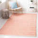 Evansdale Geometric Handmade Flatweave Cotton Orange Area Rug