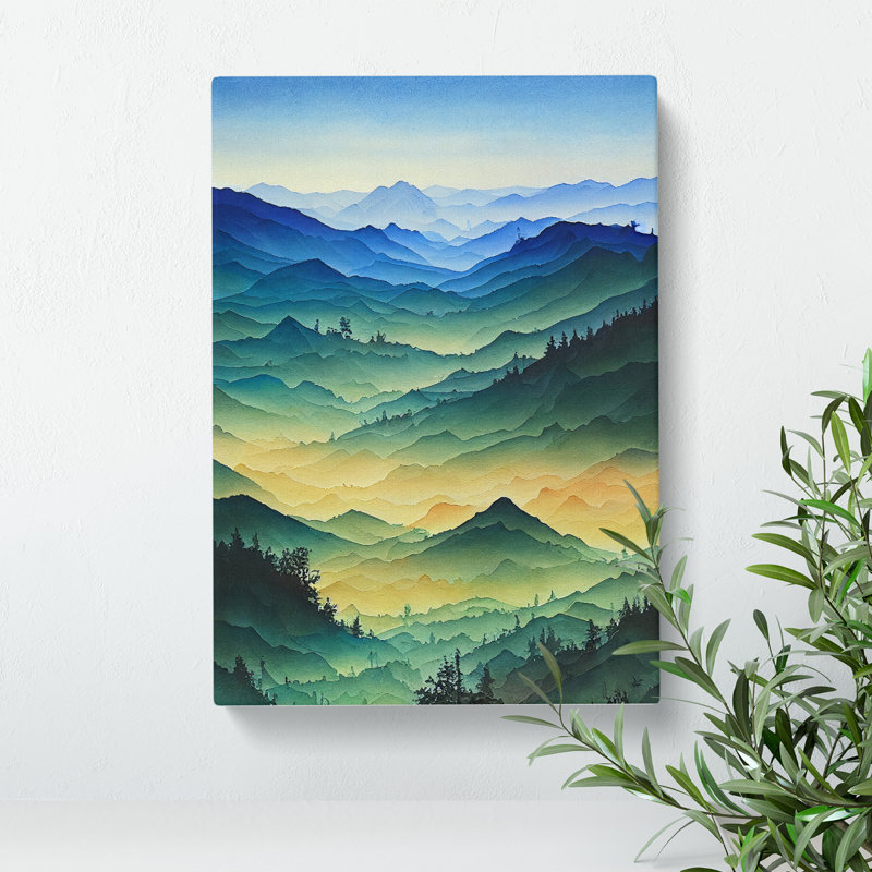 Serene Mountain Landscape No.4 - Wrapped Canvas, 50cm H x 35cm W x 3cm D