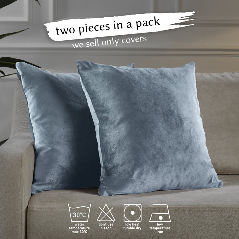 Matte Velvet Pillow Cover, 20" x 20", 65 Air Force Blue