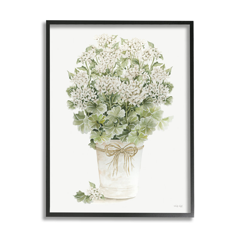 Petit bouquet de fleurs rond, Giclée encadrée noir minuit, H 14 po x l 11 po x P 1,5 po