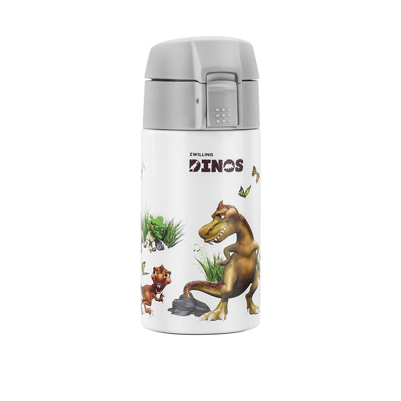 Bouteille Dinos, 350 ml, acier inoxydable, blanc-gris