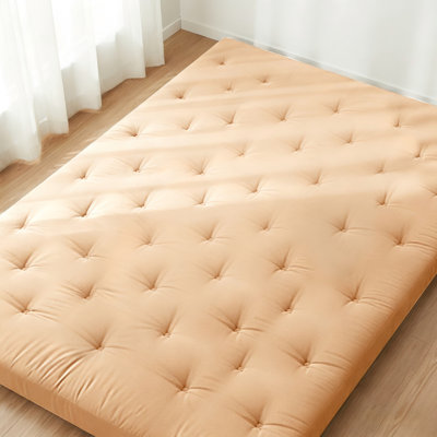  4 Inch Thick Floor Futon Mattress with 100% Cotton Cover, Twin Size Foldable Tatami Mattress, Portable Roll Up Sleeping Pad, Floor Lounger Bed for Adult
