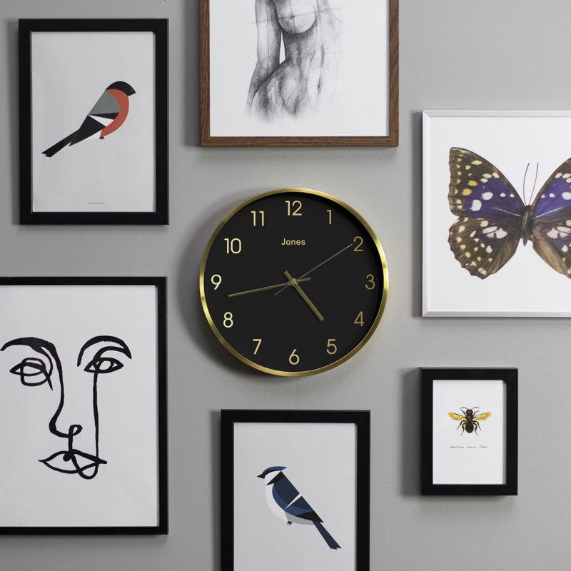 Metal Wall Clock, Brushed Gold
