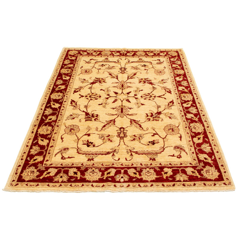 Tapis zone de laine 10 pi 7 po x 9 pi 10 po noué la 2010s one-of-kind-main-chobi crème Aelynn