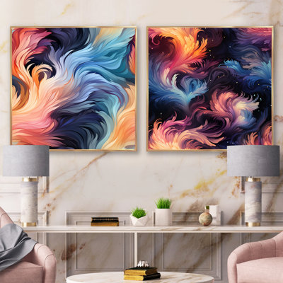 Coussoule - Abstract Square Collage Set Of 2