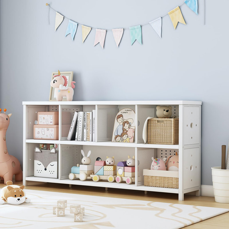 76cm H x 160cm W Metal Cube Bookcase, White