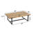 Marlon Natural Brown Mango Wood Coffee Table, 48" Rectangular Table with Black Aluminum Frame