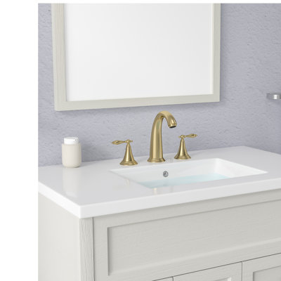 2-handle Bathroom Faucet with Drain Assembly